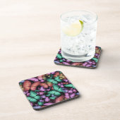 カラフルな蝶のプリント コースター (右側)