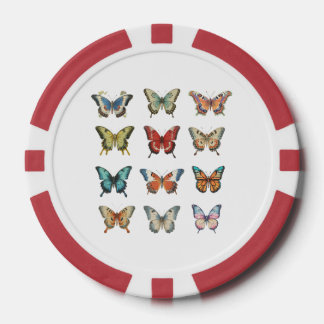 カラフルな蝶のポーカーチップ ポーカーチップ