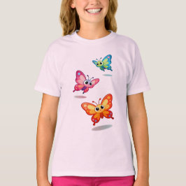 カラフルな蝶の子供用Tシャツ Tシャツ