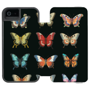 カラフルな蝶のiPhone財布ケース iPhone SE/5/5sウォレットケース