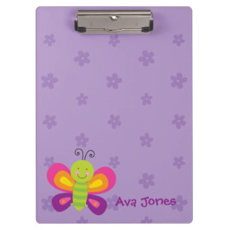カラフルな蝶パーソナライズなクリップボード クリップボード