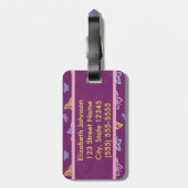 カラフルな蝶パーソナライズな住所 ラゲッジタグ (裏面縦)