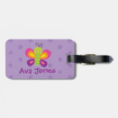 カラフルな蝶パーソナライズな荷物のラベル ラゲッジタグ (裏面横)