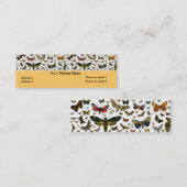 カラフルな蝶古書売買のイメージのしおり スキニー名刺 (正面/裏面)