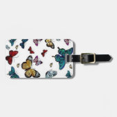 カラフルな蝶蝶荷物のラベル ラゲッジタグ (正面横)