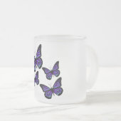 カラフルな蝶蝶 フロストグラスマグカップ (正面右)