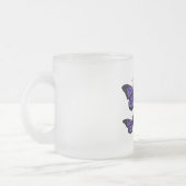 カラフルな蝶蝶 フロストグラスマグカップ (左)