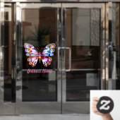 カラフルな蝶 ウィンドウサイン (オフィスドア)