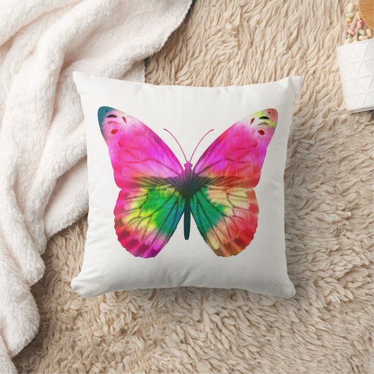 カラフルな蝶 クッション (ブランケット)