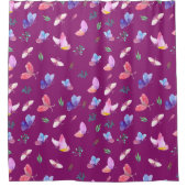 カラフルな蝶 シャワーカーテン (正面)