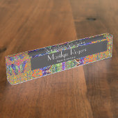 カラフルな蝶 デスクネームプレート (側面)