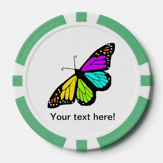 カラフルな蝶clipart ポーカーチップ (正面)