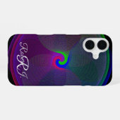 カラフルな融合中心の幾何学模様のiPhone 16ケース iPhone 16ケース (裏面横)