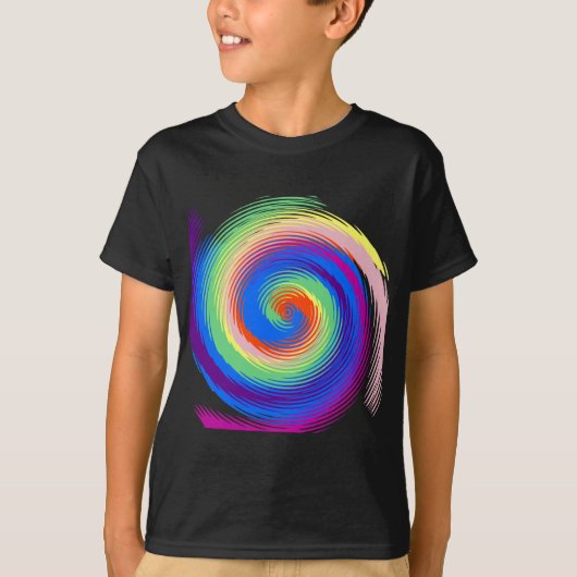 カラフルな螺線形 Tシャツ (正面)