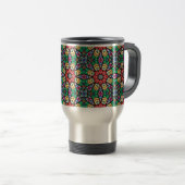 カラフルな装飾の万華鏡パターン トラベルマグ (正面右)