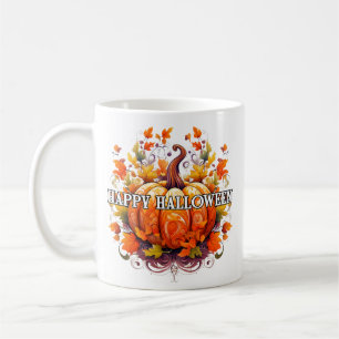 カラフルな装飾の秋のハロウィンカボチャ コーヒーマグカップ