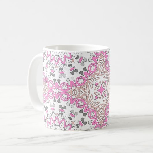 カラフルな装飾曼荼羅万華鏡 コーヒーマグカップ (正面左)