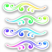 カラフルな装飾 小さな花のライン シェイプ シール (正面)