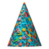 カラフルな誕生日お祝い要素 パーティーハット (裏面)