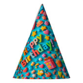 カラフルな誕生日お祝い要素 パーティーハット (左)