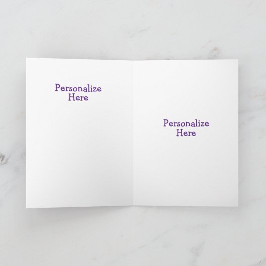 カラフルな誕生日の天使がケーキを届けに来る - オーダーメイドのバースデーカード サンキューカード (内部)