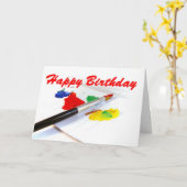 カラフルな誕生日の挨拶状 カード (黄色い花)