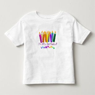 カラフルな誕生日の蝋燭の願い トドラーTシャツ
