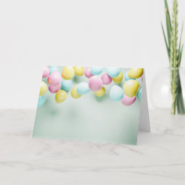 カラフルな誕生日の風船のお祝い 招待状