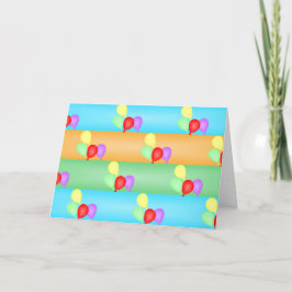 カラフルな誕生日の風船の模様 サンキューカード