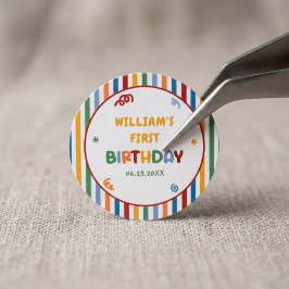 カラフルな誕生日をお祝いしよう ラウンドシール
