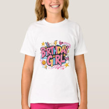 カラフルな誕生日ガールシャツ – パーティーにぴったりなTシャツ