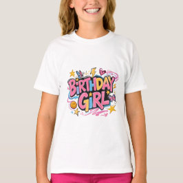 カラフルな誕生日ガールシャツ – パーティーにぴったりなTシャツ Tシャツ
