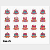 カラフルな誕生日ケーキとろうそく スクエアシール (シート)