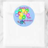 カラフルな誕生日バルーンのシール ラウンドシール (バッグ)