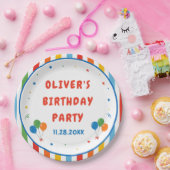 カラフルな誕生日パーティー ペーパープレート (パーティー)