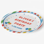 カラフルな誕生日パーティー ペーパープレート (アングル)