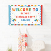 カラフルな誕生日パーティー 横断幕 (インサイチュ)