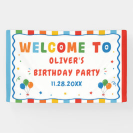 カラフルな誕生日パーティー 横断幕