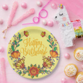 カラフルな誕生日紙皿 ペーパープレート (パーティー)