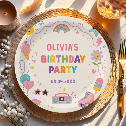 カラフルな誕生日 ペーパープレート