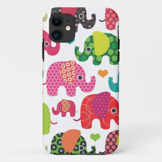 カラフルな象はパターンiphoneの場合のiPhoneをからかいます Case-Mate iPhoneケース (裏面)