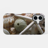 カラフルな貝殻とヒトデ iPhone 16ケース (裏面横)