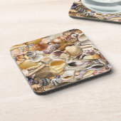 カラフルな貝殻のコースター コースター (左側)