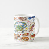カラフルな貝類 コーヒーマグカップ (正面右)