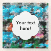 カラフルな質 ガラスコースター (正面)