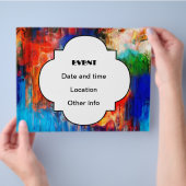 カラフルな質 チラシ (手)