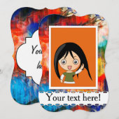 カラフルな質 招待状 (正面/裏面)