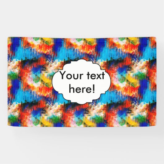 カラフルな質 横断幕 (横)