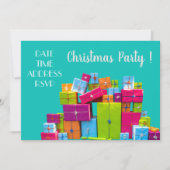 カラフルな贈り物のモダンなクリスマスパーティー 招待状 (正面)