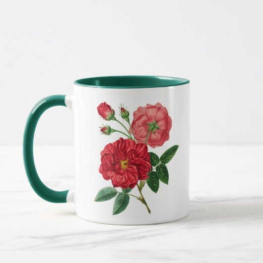 カラフルな赤いバラの花 マグカップ (左)